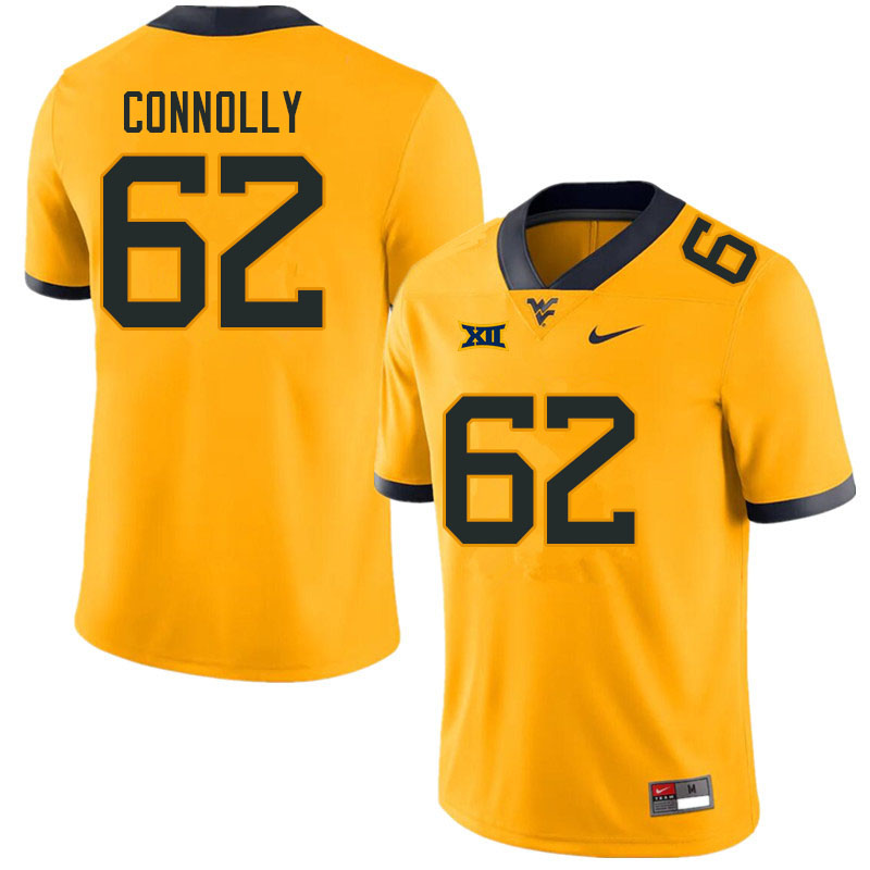 Men #62 Tyler Connolly West Virginia Mountaineers College Football Jerseys Sale-Gold - Click Image to Close